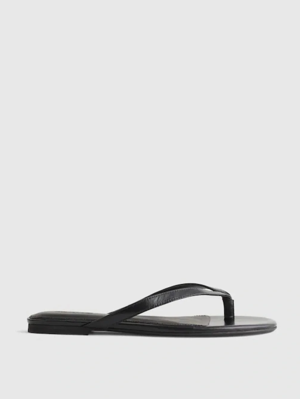 NWT Madewell The Iggy Thong Sandal True Black Leather Flat size 10